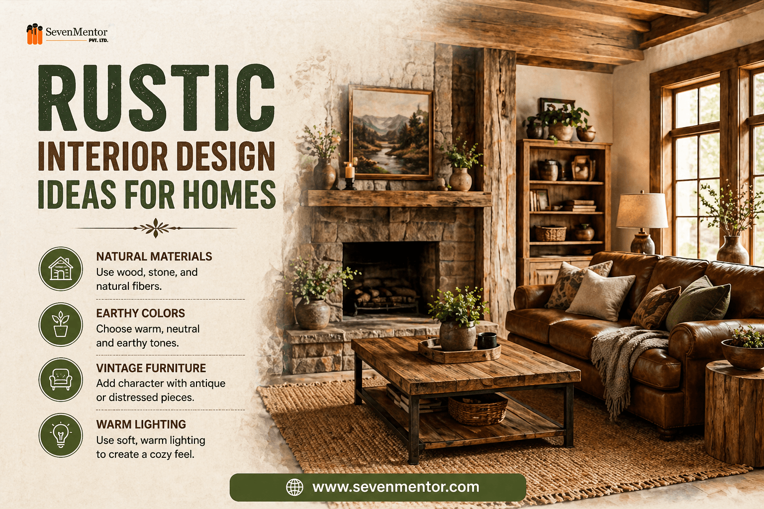 RUSTIC INTERIOR DESIGN IDEAS FOR HOMES