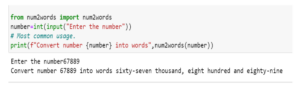 Q.Write a Python program to enter a digit and print it in words.
