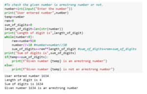 Q. Write a Python program to check whether a number is Armstrong number
or not.