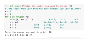 Q.Write a Python program to print Fibonacci series up to n terms.