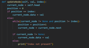 Update the Node of a Linked List: