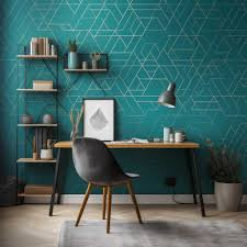 Geometric Wallpapers for a Modern Study